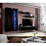 Paris Prix Meuble TV Mural Design "Fly IV" 260cm Noir