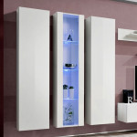 Paris Prix Meuble TV Mural Design "Fly IV" 310cm Blanc