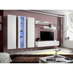 Paris Prix Meuble TV Mural Design "Fly IV" 310cm Blanc