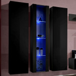 Paris Prix Meuble TV Mural Design "Fly IV" 310cm Noir