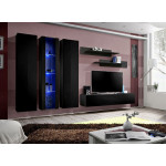 Paris Prix Meuble TV Mural Design "Fly IV" 310cm Noir