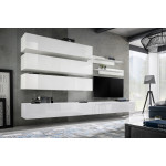Paris Prix Meuble TV Mural Design "Fly IX" 320cm Blanc