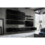 Paris Prix Meuble TV Mural Design "Fly IX" 320cm Noir