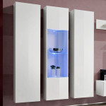 Paris Prix Meuble TV Mural Design "Fly V" 310cm Blanc