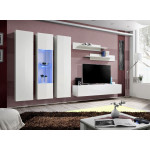 Paris Prix Meuble TV Mural Design "Fly V" 310cm Blanc