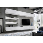 Paris Prix Meuble TV Mural Design "Fly VI" 320cm Blanc