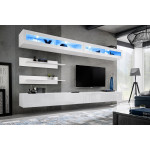 Paris Prix Meuble TV Mural Design "Fly VII" 320cm Blanc