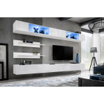 Paris Prix Meuble TV Mural Design "Fly VIII" 320cm Blanc