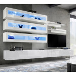 paris prix Meuble TV Mural Design "Fly X" 320cm Blanc