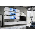 Paris Prix Meuble TV Mural Design "Fly XI" 320cm Blanc