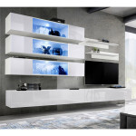 paris prix Meuble TV Mural Design "Fly XI" 320cm Blanc