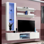 paris prix Meuble TV Mural Design "Fly XIX" 170cm Blanc