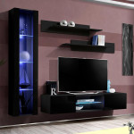 paris prix Meuble TV Mural Design "Fly XIX" 210cm Noir