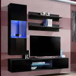 paris prix Meuble TV Mural Design "Fly XX" 170cm Noir