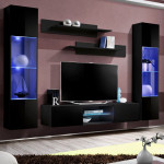 paris prix Meuble TV Mural Design "FLY XXX" 260cm Noir