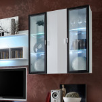 Paris Prix Meuble TV Mural Design "Quadro" 300cm Blanc