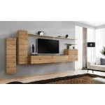 Paris Prix Meuble TV Mural Design "Switch I" 330cm Naturel