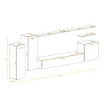 Paris Prix Meuble TV Mural Design "Switch I" 330cm Naturel