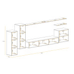 Paris Prix Meuble TV Mural Design "Switch I" 330cm Naturel