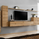 paris prix Meuble TV Mural Design "Switch I" 330cm Naturel