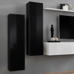 Paris Prix Meuble TV Mural Design "Switch I" 330cm Noir & Blanc