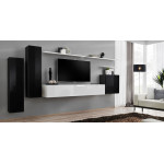 Paris Prix Meuble TV Mural Design "Switch I" 330cm Noir & Blanc