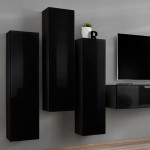 Paris Prix Meuble TV Mural Design "Switch II" 270cm Noir