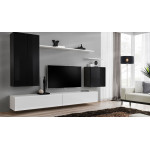 Paris Prix Meuble TV Mural Design "Switch II" 270cm Noir & Blanc