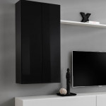 Paris Prix Meuble TV Mural Design "Switch II" 270cm Noir & Blanc