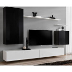 paris prix Meuble TV Mural Design "Switch II" 270cm Noir & Blanc