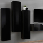 Paris Prix Meuble TV Mural Design "Switch III" 330cm Noir