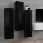 Paris Prix Meuble TV Mural Design "Switch III" 330cm Noir & Blanc