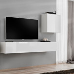 Paris Prix Meuble TV Mural Design "Switch III" 330cm Noir & Blanc