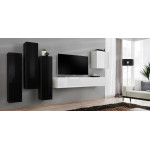 Paris Prix Meuble TV Mural Design "Switch III" 330cm Noir & Blanc