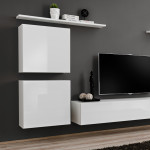 Paris Prix Meuble TV Mural Design "Switch IV" 320cm Blanc