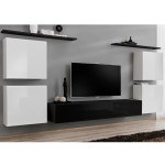paris prix Meuble TV Mural Design "Switch IV" 320cm Blanc & Noir