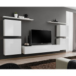 paris prix Meuble TV Mural Design "Switch IV" 320cm Blanc