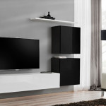Paris Prix Meuble TV Mural Design "Switch IV" 320cm Noir & Blanc