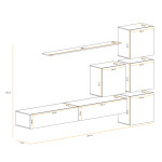 Paris Prix Meuble TV Mural Design "Switch IX" 310cm Gris & Blanc