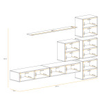 Paris Prix Meuble TV Mural Design "Switch IX" 310cm Gris & Blanc