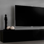 Paris Prix Meuble TV Mural Design "Switch IX" 310cm Noir
