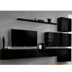 Paris Prix Meuble TV Mural Design "Switch IX" 310cm Noir