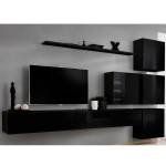 paris prix Meuble TV Mural Design "Switch IX" 310cm Noir
