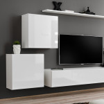 Paris Prix Meuble TV Mural Design "Switch V" 250cm Blanc