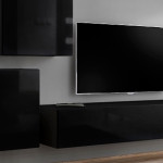 Paris Prix Meuble TV Mural Design "Switch V" 250cm Noir