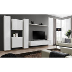 Paris Prix Meuble TV Mural Design "Switch VI" 330cm Blanc