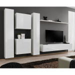 paris prix Meuble TV Mural Design "Switch VI" 330cm Blanc