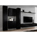 Paris Prix Meuble TV Mural Design "Switch VI" 330cm Noir