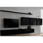 paris prix Meuble TV Mural Design "Switch VII" 340cm Noir
