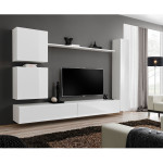 Paris Prix Meuble TV Mural Design "Switch VIII" 280cm Blanc